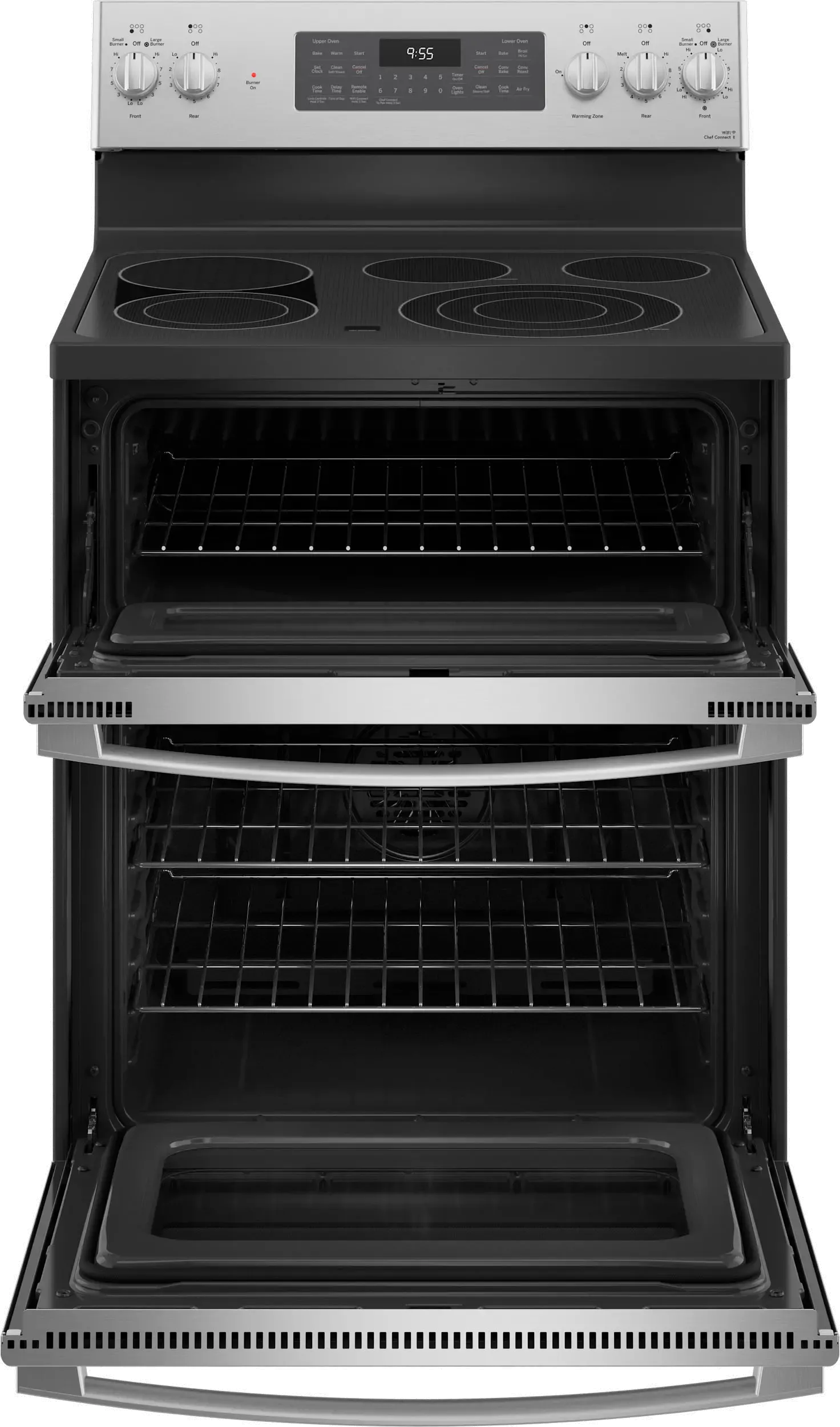 GE Profile Double Oven Smart Electric Range - 6.6 cu. ft.， Stainless Steel