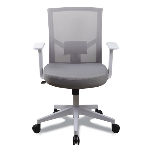 Workspace by Alera Mesh Back Fabric Task Chair， Supports Up to 275 lb， 17.32 to 21.1 Seat Height， Gray Seat， Gray Back (WS42B47)