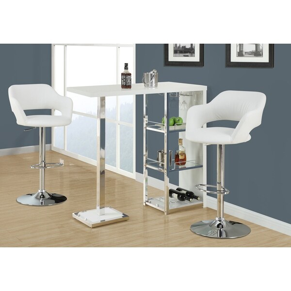 White Chrome Metal Hydraulic Lift Barstool