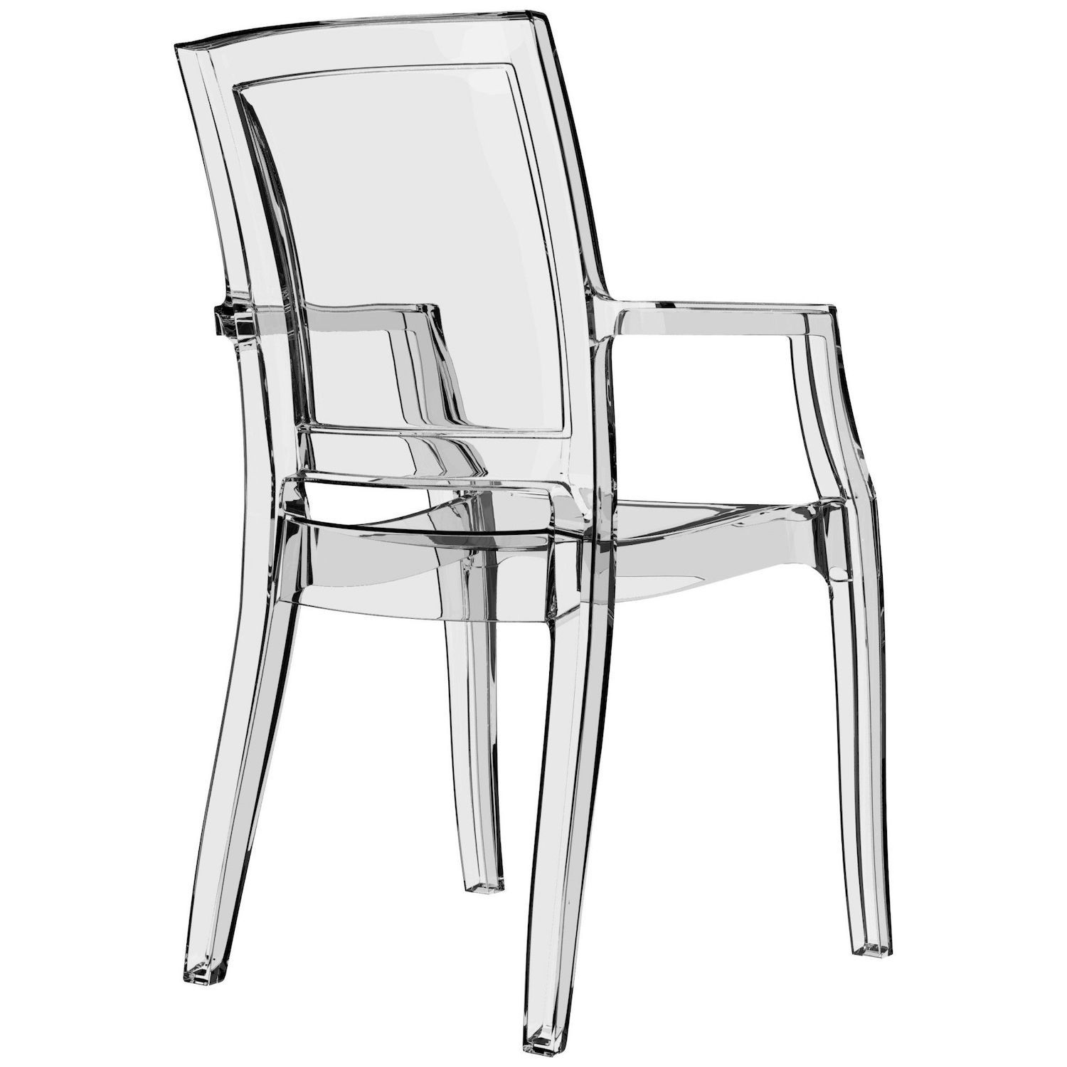 36 Clear Transparent Stackable Outdoor Patio Dining Chair