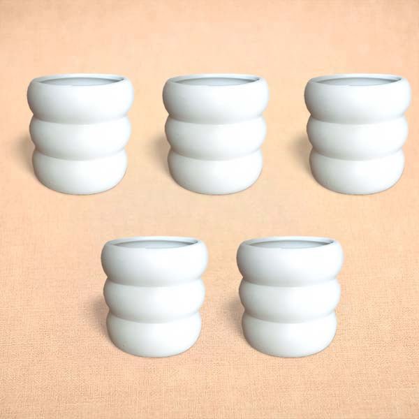 4.5 inch (11 cm) Ring Design Round Ceramic Pot