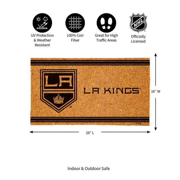 Evergreen Los Angeles Kings Logo Natural Coir 28 X 16 Inches Indoor Outdoor Doormat