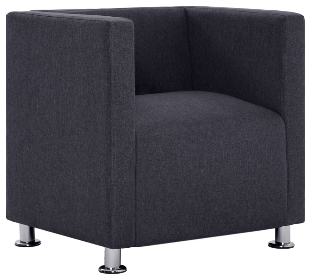 vidaXL Armchair Upholstered Accent Chair Sofa for Office Dark Gray Fabric   Contemporary   Armchairs And Accent Chairs   by vidaXL LLC  Houzz