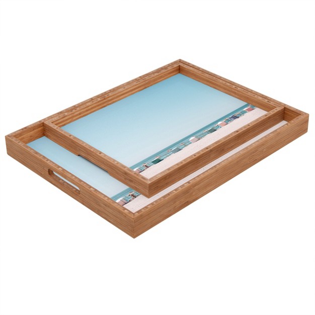 Hello Twiggs Beach Huts Rectangle Bamboo Tray Deny Designs