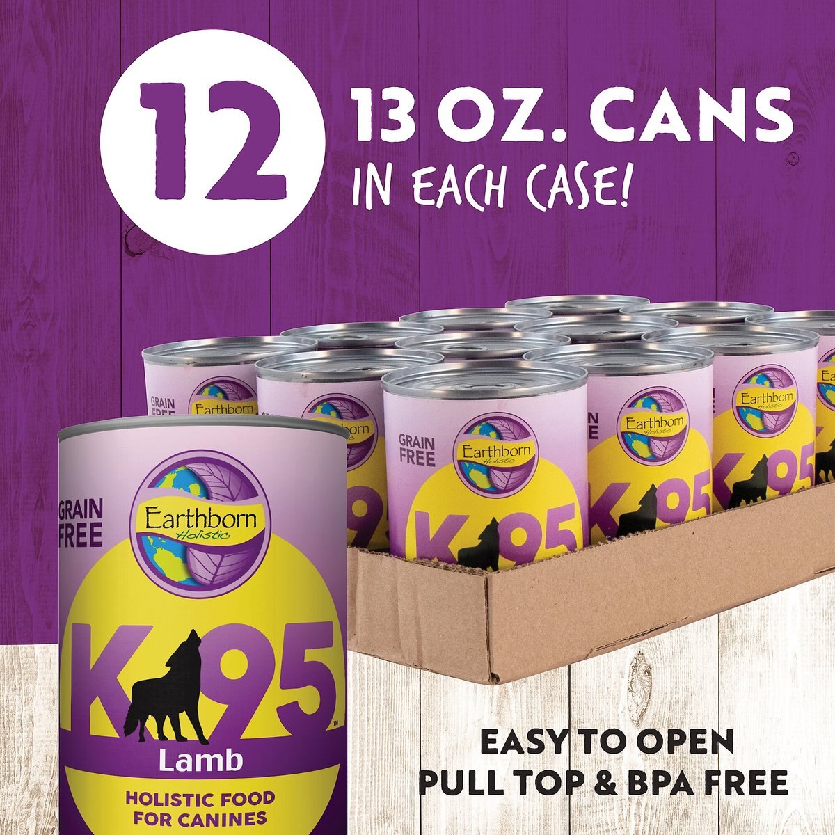 Earthborn Holistic K95 Lamb Recipe Grain-Free Canned Dog Food