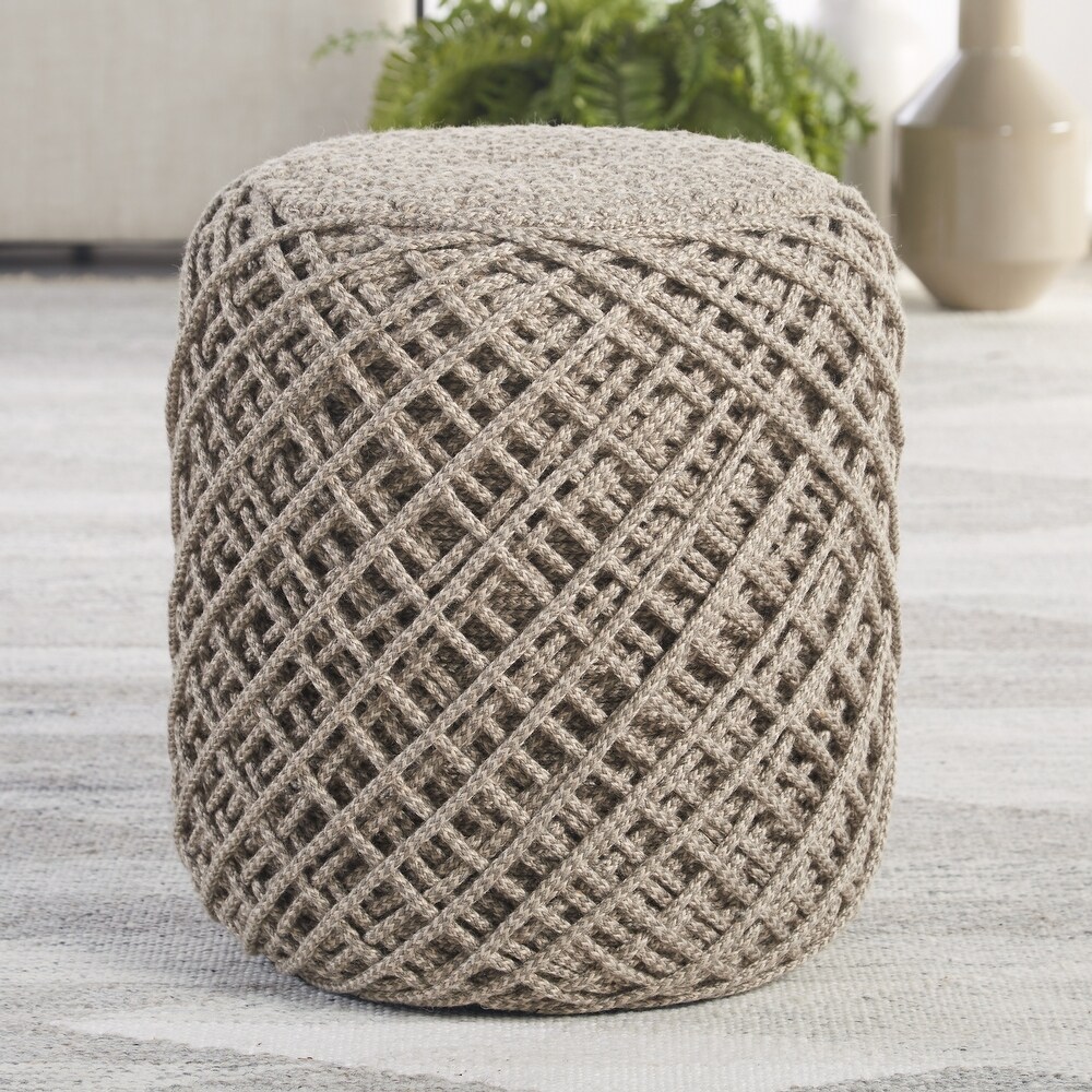 Vaughn Indoor/ Outdoor Solid Pouf/ Floor Pillow   16\