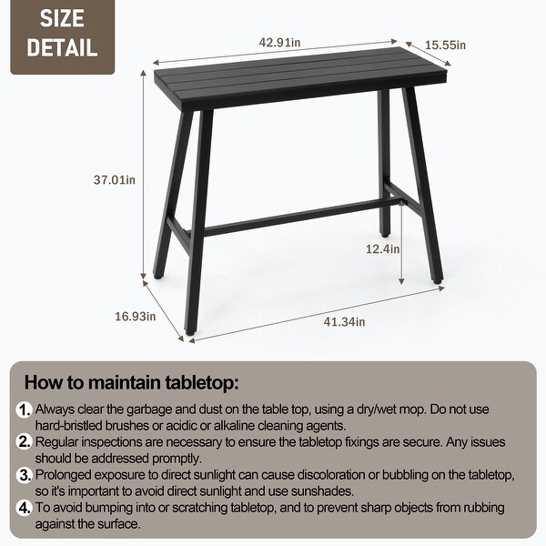 VredHom Outdoor Bar Table Bistro Dining Table