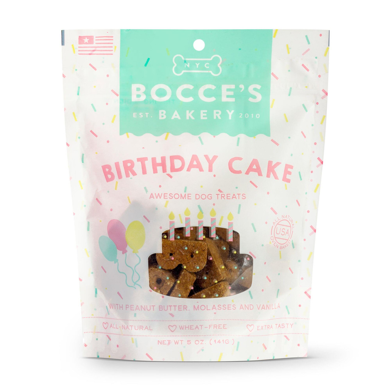 Bocce's Bakery Birthday Cake  Dog Biscuits， 5 Oz.