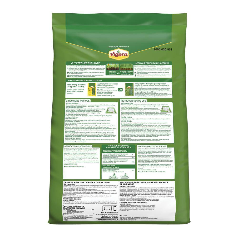 Vigoro 14 lbs. 5000 sq. ft. Lawn Fertilizer for All Grass Types 52203PM