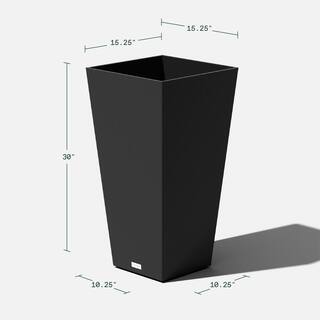 Veradek Midland 30 in. Black Plastic Tall Square Planter (2-Pack) MV32B-2PK