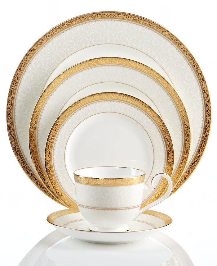 Noritake Dinnerware Odessa Gold  5 Piece Place Setting