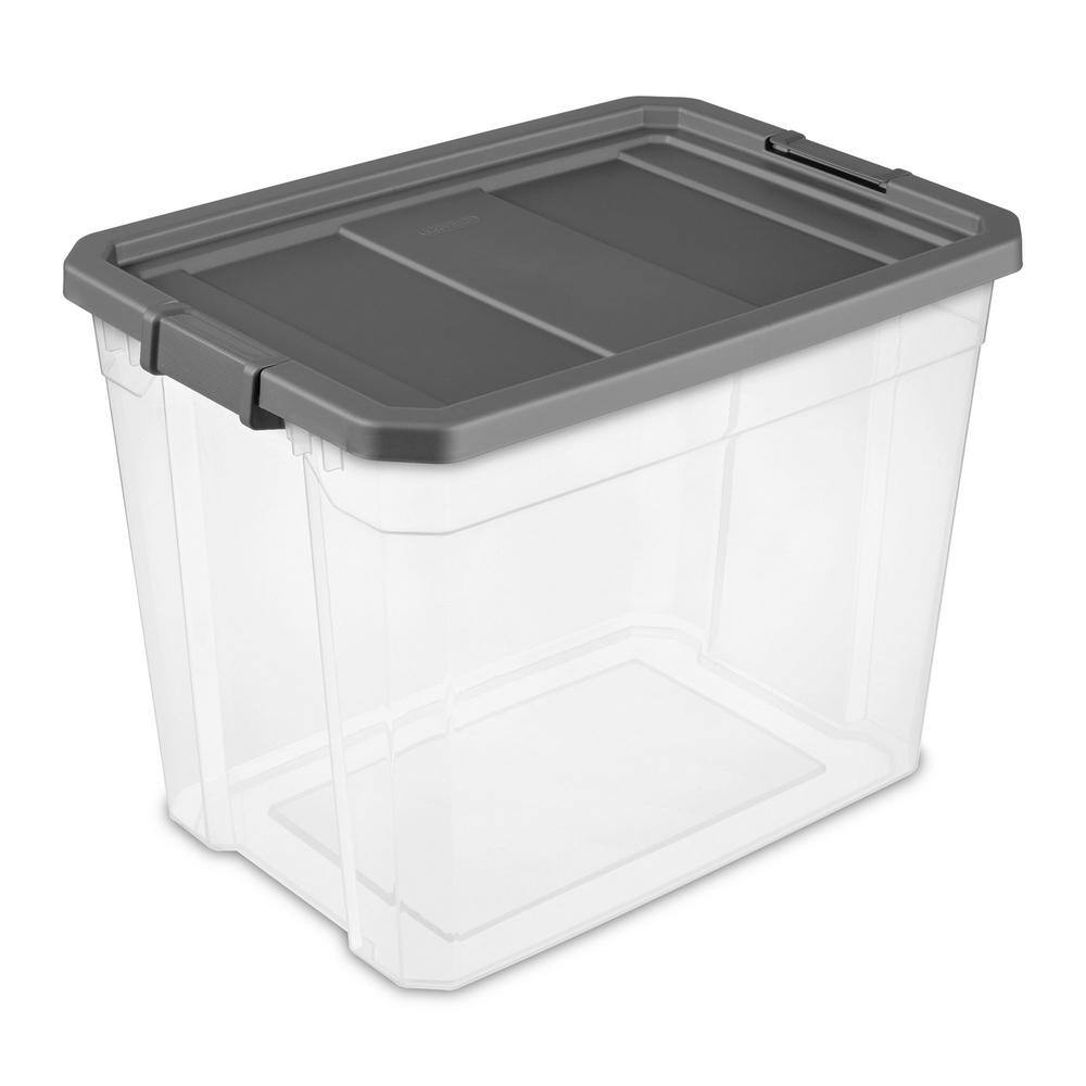 Sterilite 108 qt. Clear Stacker Storage Container Tote with Latching Lid (8-Pack) 8 x 14783V04