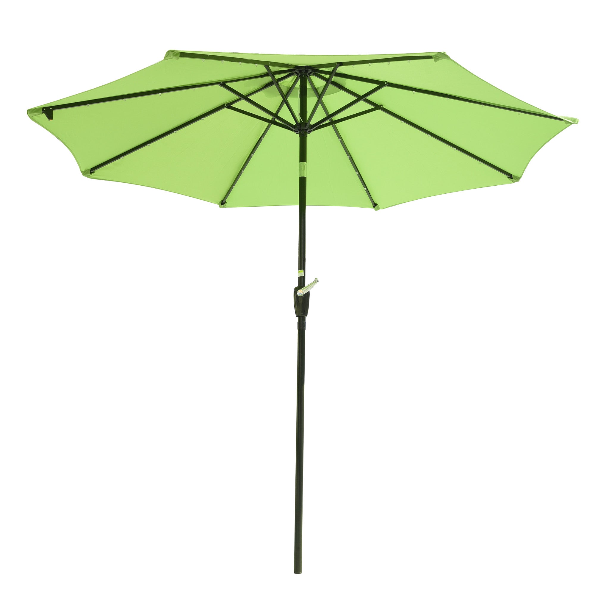 LAGarden 9 Ft 32 Solar Powered LED Light Outdoor Patio Umbrella with Crank Tilt for Table Market Pool Yard(Pack of 2)