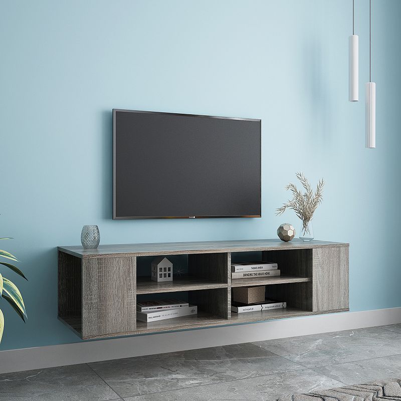 Wall Mounted Media Console， Floating TV Stand Component Shelf