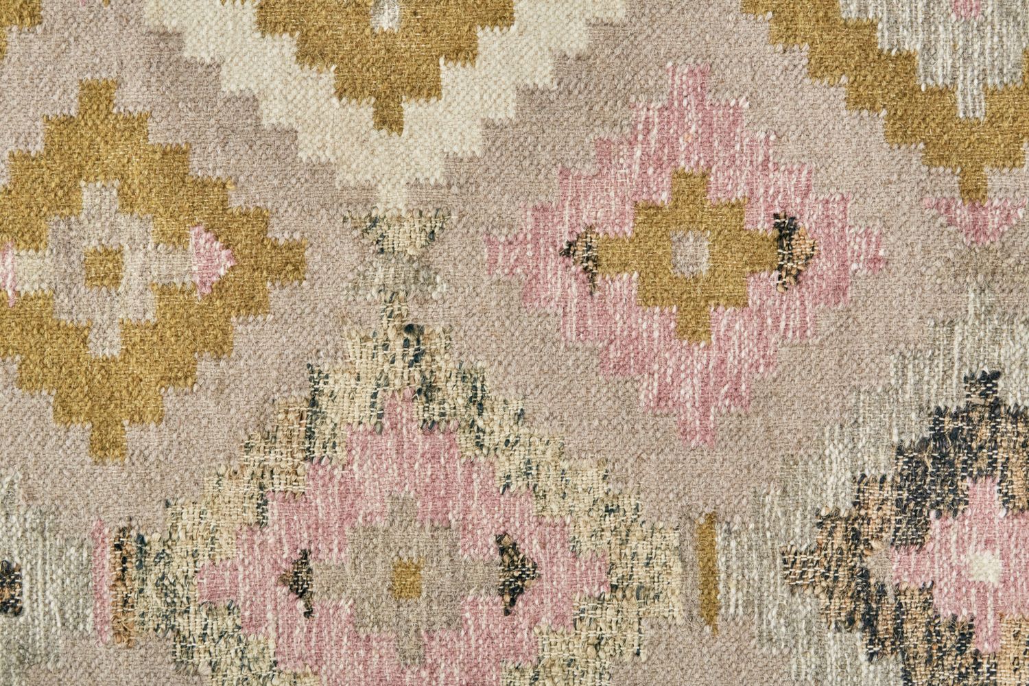 Tralee Flatweave Ivory and Pink Rug by BD Fine