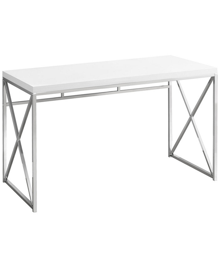 Monarch Specialties 48L Computer Desk in Glossy White