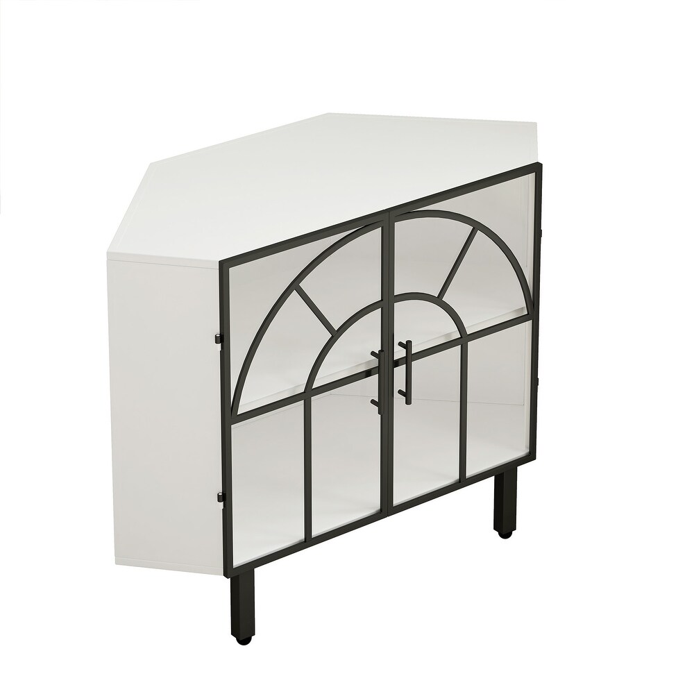 Two Door Hexagonal Corner Cabinet