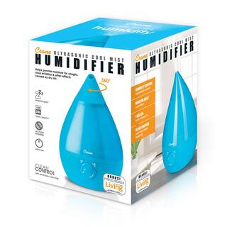 Crane 1 Gal. Drop Ultrasonic Cool Mist Humidifier for Medium to Large Rooms up to 500 sq. ft. - Aqua EE-5301B