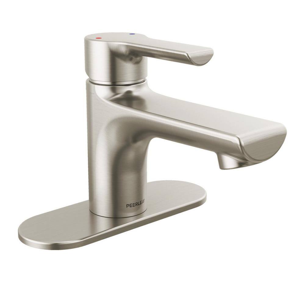 Peerless Flute Single-Handle Single-Hole Bathroom Faucet with 0.5 GPM in Brushed Nickel P1512LF-BN-M-0.5