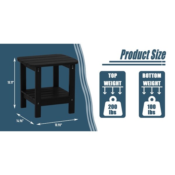 Clihome HIPS Outdoor Double Floor Resin Side Table