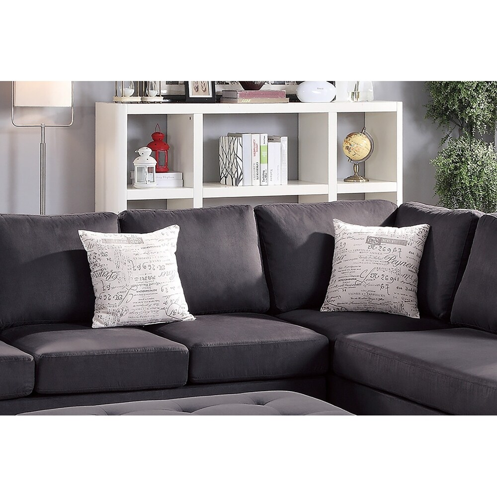 3 Piece Microfiber Sectional Sofa Set