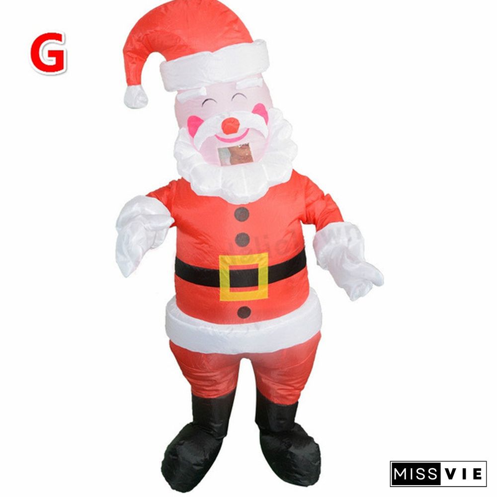 Christmas Inflatable Santa Claus Costumes Adult Kids Snowman Fancy Dress Halloween Carnival Cosplay Outfit Birthday Party Suit