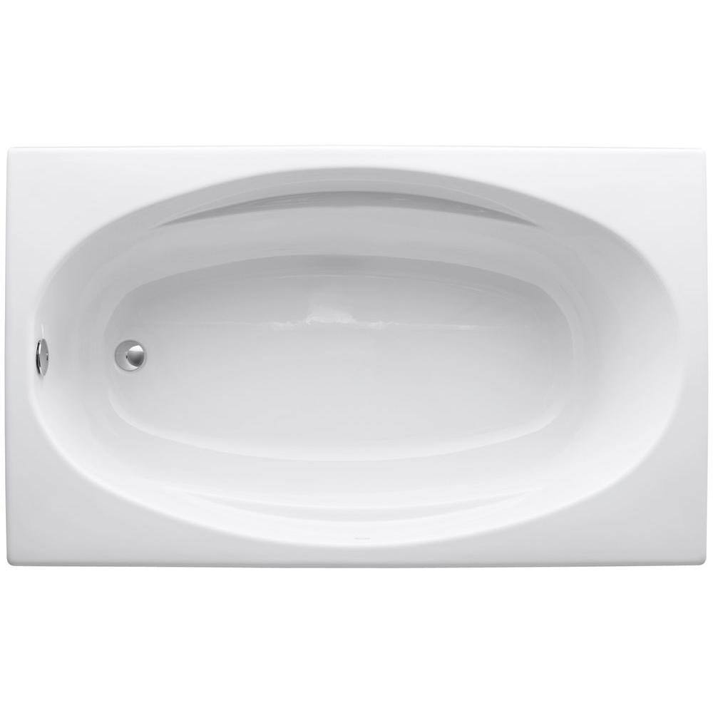 KOHLER Proflex 60 in. x 36 in. Rectangular Soaking Bathtub with Reversible Drain in White K-1142-0