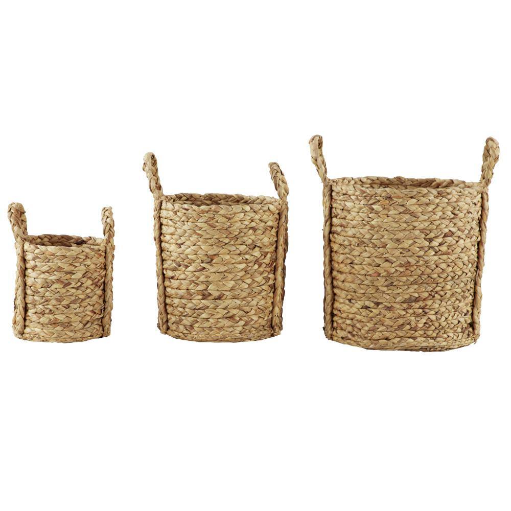 Litton Lane Seagrass Handmade Woven Storage Basket with Handles (Set of 3) 84428