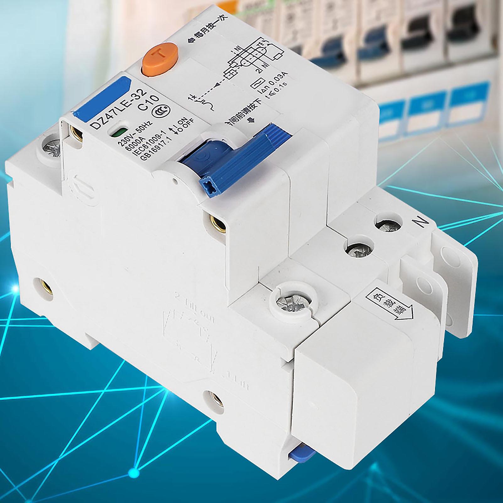 Dz47le 32 1p+n 10a Residual Circuit Circuit Breaker Over Current Leakage Protection