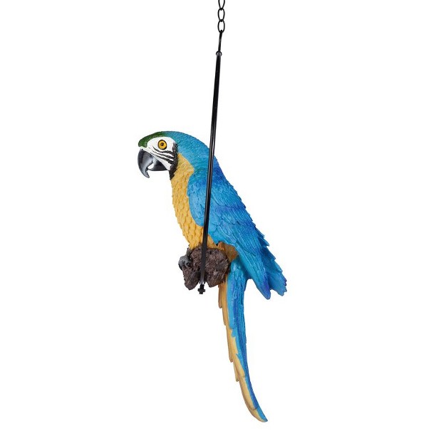 Design Toscano Polly In Paradise Parrot On Ring Perch Medium