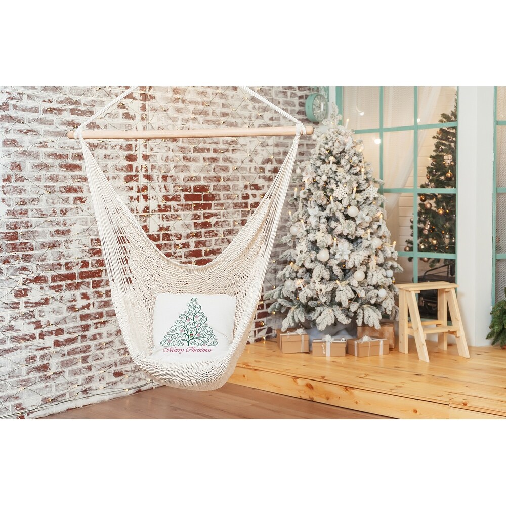 Decorated Filigree Tree Indoor/Outdoor Throw Pillow