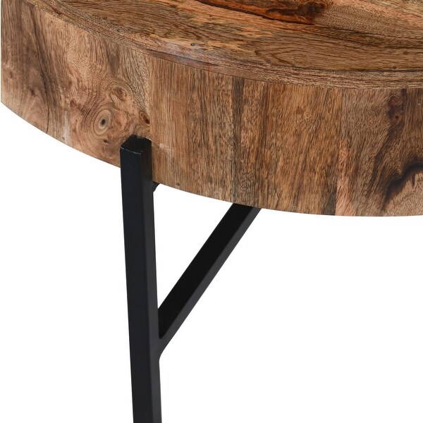 Contemporary Solid Wood Accent Table in Natural