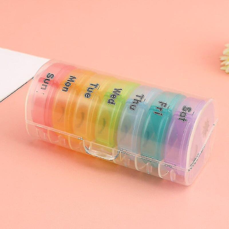 Gray Colorful Pill Storage Box 2 Times A Day Weekly Am Pm Pill Box Large Capacity 7-day Pill Box Suitable For Pills