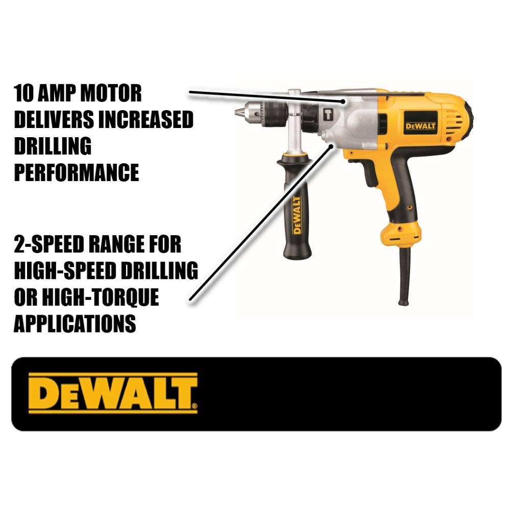 DW 10 Amp 12 in. VSR Mid-Handle Grip Hammer Drill Kit DWD525K