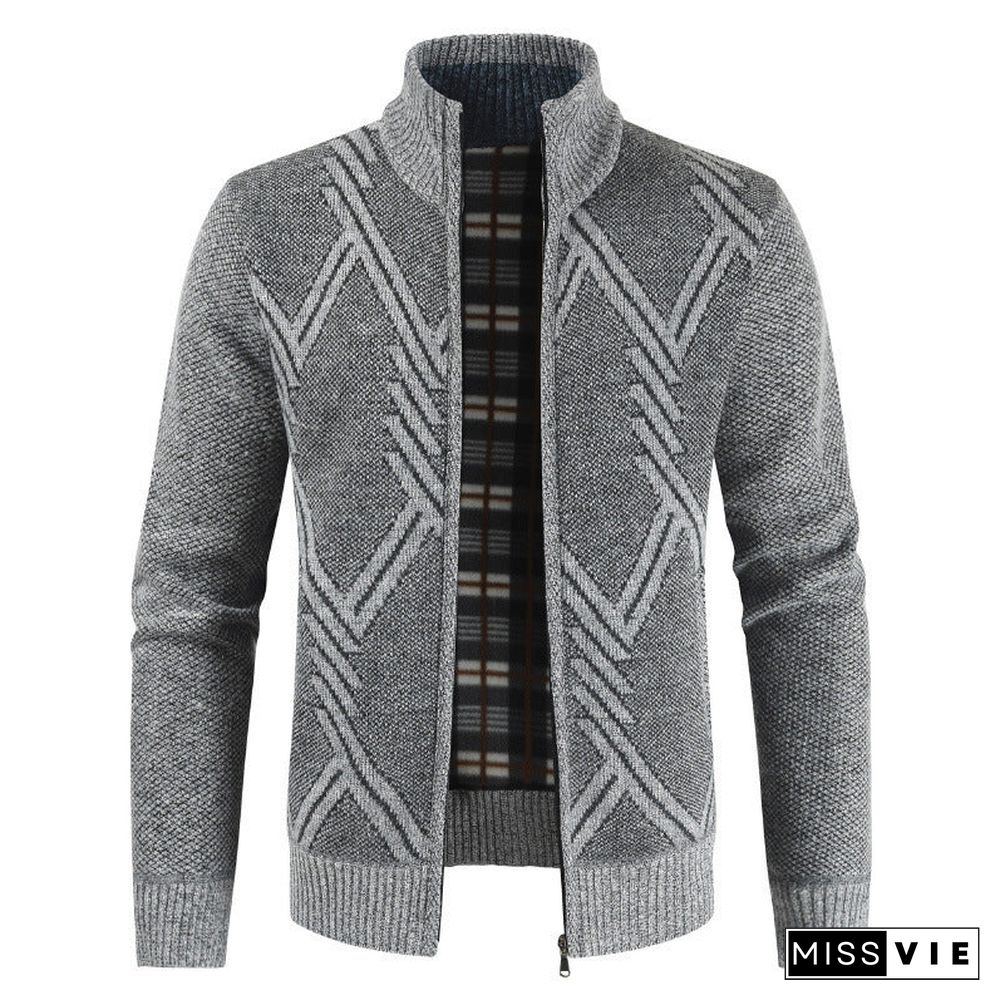 Geometric Men's Casual Sweater Coat