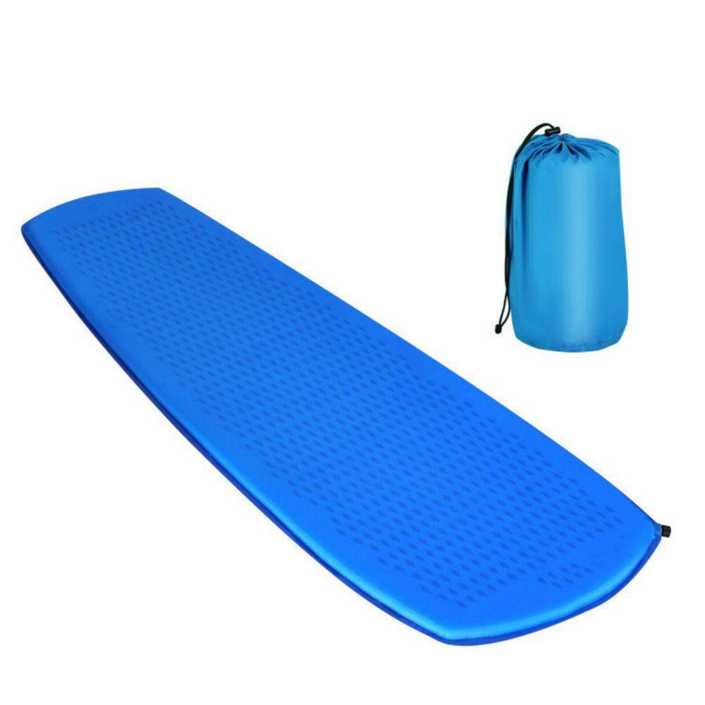 Afoxsos 79 in. L x 26 in. W Light Blue Nylon Outdoor Portable Sleeping Pad Lightweight Sleeping Mat for Hiking Camping HDDB1768