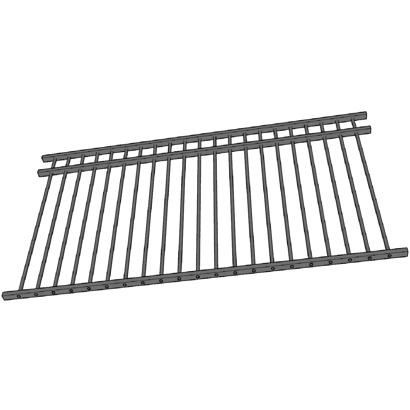 Powder coated Australia aluminium  3 rails flat top extend bottom welded pool fence panels 1200mm x 2400mm