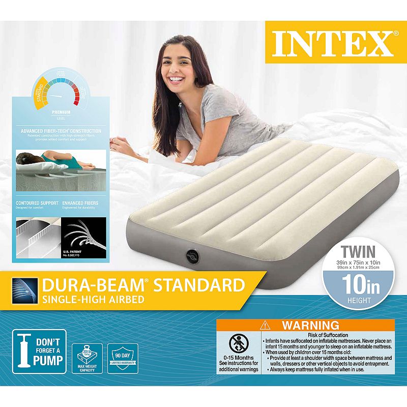 Intex 64101E Dura-Beam Standard Series Single Height Inflatable Airbed， Twin