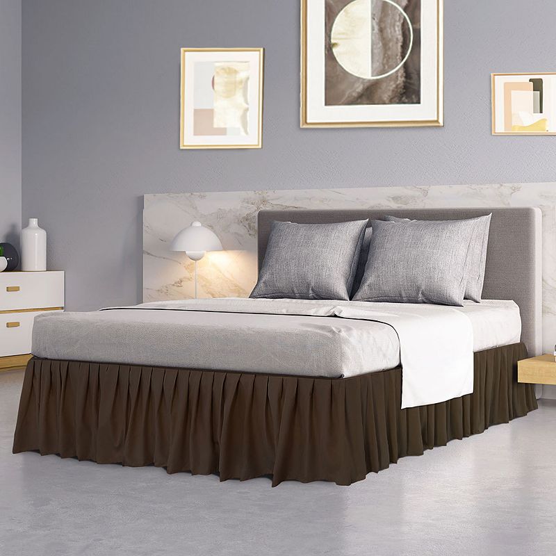 Polyester Ruffled Durable Solid Bed Skirt with 16 Drop 1 Pc Twin 39 x 75