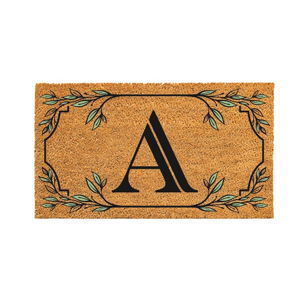 X 16 quot Monogram Coir Mat Letter quot a quot