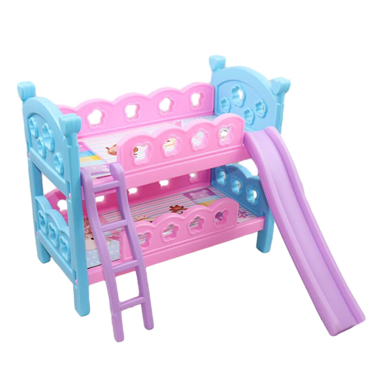 12 Inch Doll Furniture Doll Bunk Bed For 1:6 Doll Diy Scene Accessories