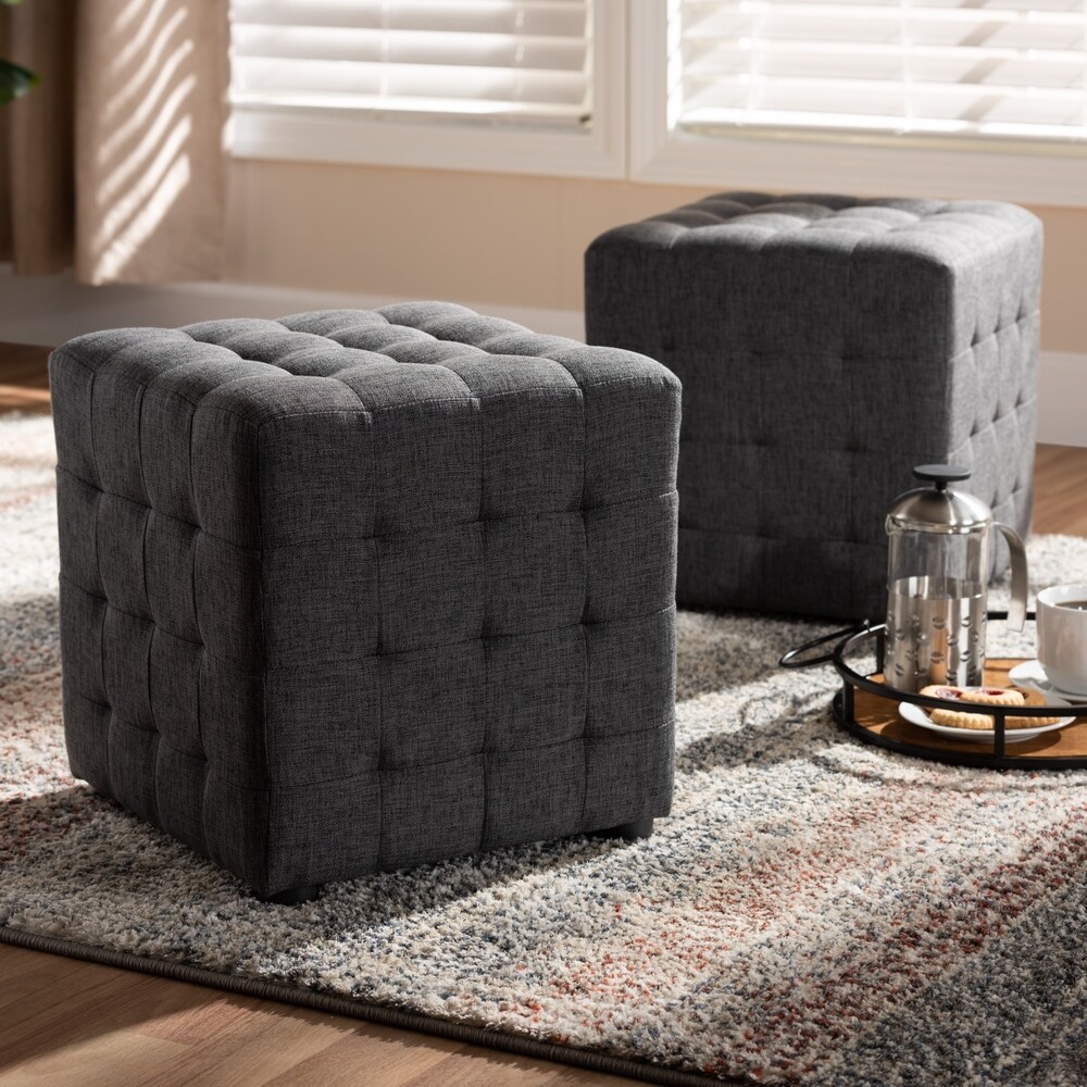 Contemporary Fabric 2 Piece Ottoman Set