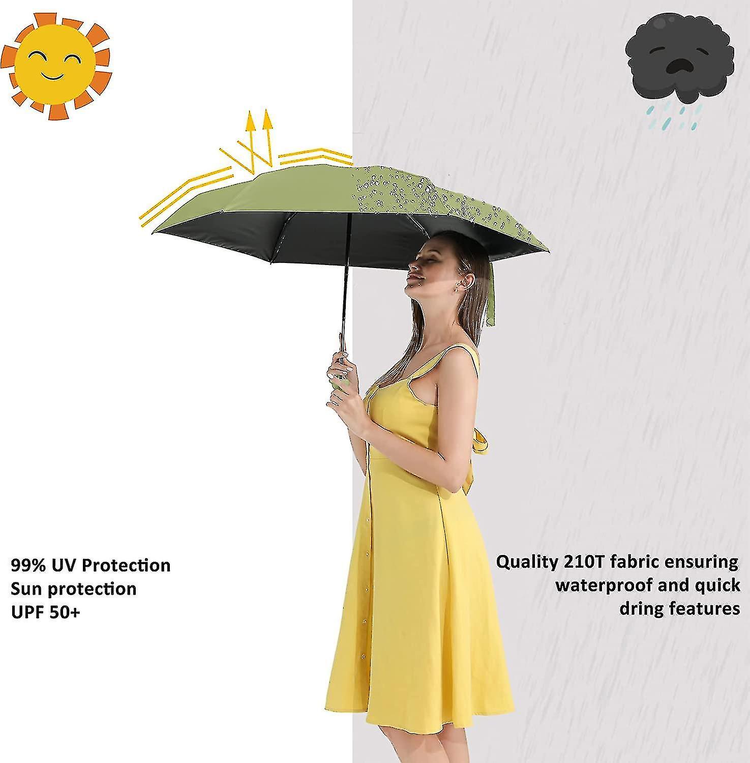 Liangnv Travel Mini Umbrella For Purse With Case-small Compact Uv Umbrella Protection Sun-lightweigh