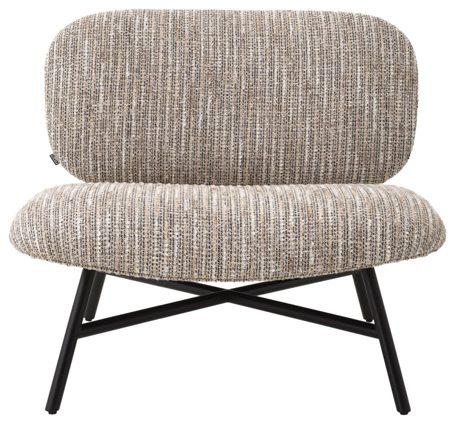 Beige Upholstered Retro Chair  Eichholtz Madsen   Midcentury   Armchairs And Accent Chairs   by Oroa   Distinctive Furniture  Houzz