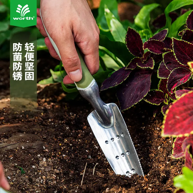 Quality aluminium head PP TPR ergonomic handle gardening home customization tools transplanter