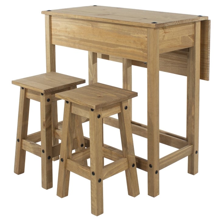 Solid Pine Drop Leaf Table 3 piece Dining Set