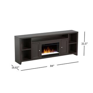 Bridgevine Home 84 in. Fully Assembled Mocha TV Stand with Electric Fireplace Fits TV's up to 90 in. UL5284.MOC