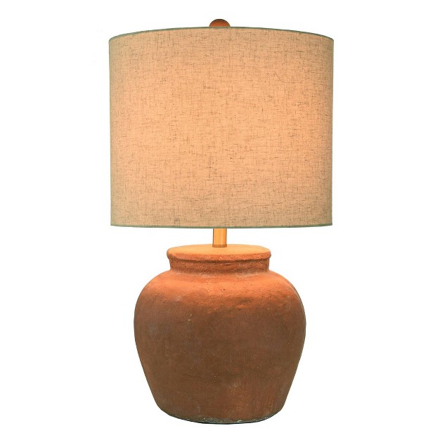 Rustic Cement Table Lamp Terracotta Finish Stylecraft