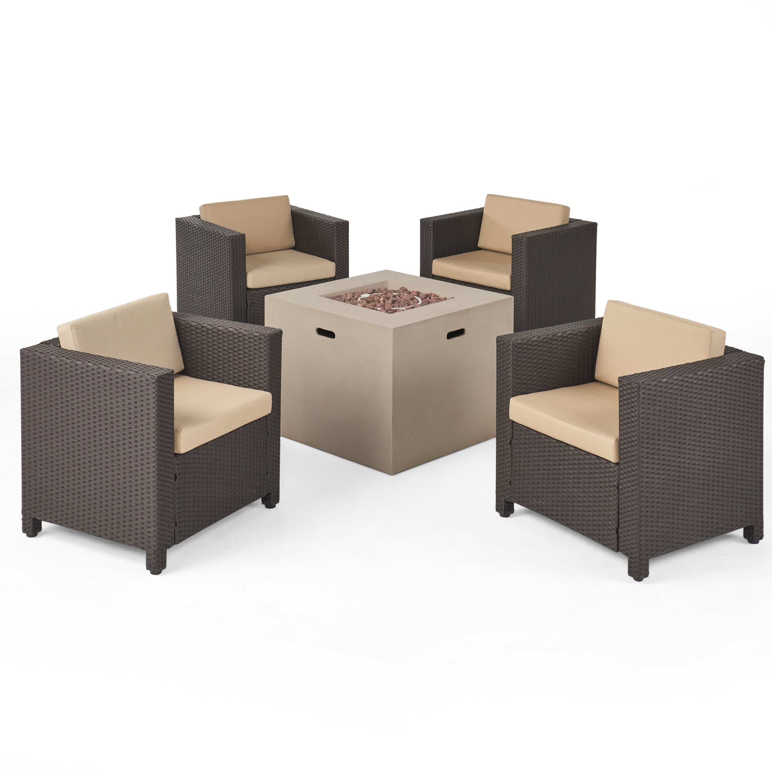 Venice 4-Seater Outdoor Fire Pit Chat Set