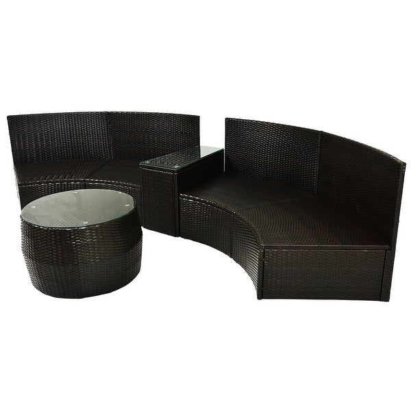 4-Piece Patio Furniture Sets with Two Pillows - Overstock - 37052324